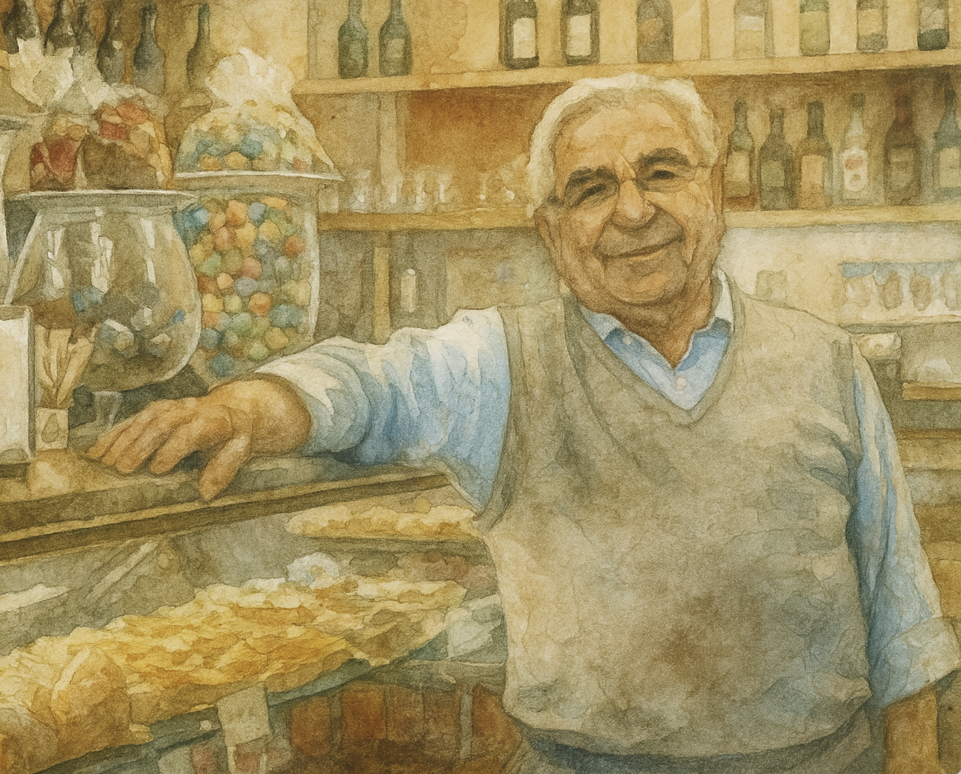 Avô na pastelaria
